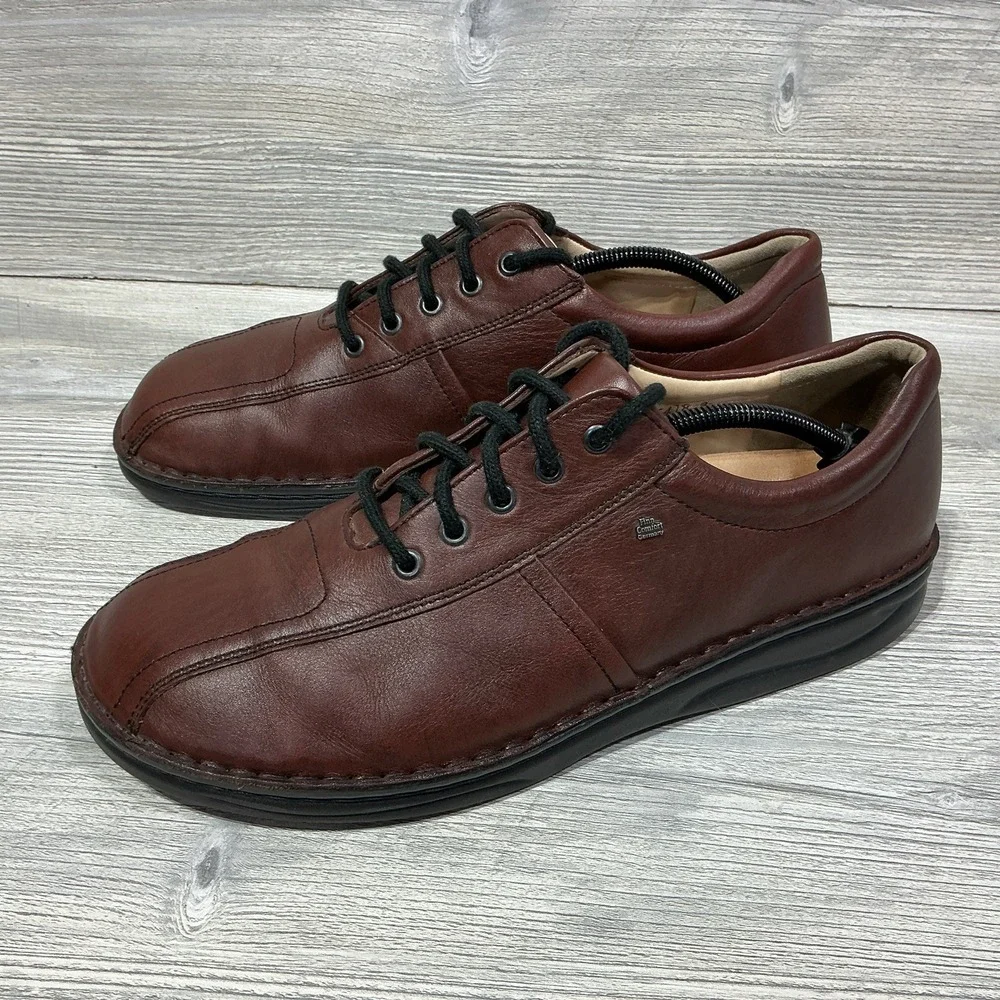 Finn Comfort German Leather Comfort Shoes Sneakers Brown Mens Size 11.5 W Wide